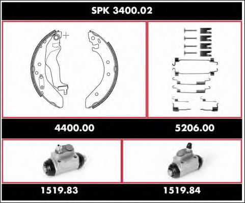 ROADHOUSE SPK 3400.02 Brake Set, drum brakes